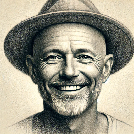 Close-up of a male pencil portrait with detailed rendering of the eyes and facial expression