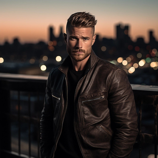 Examples of stylish men's portraits created with AI technology