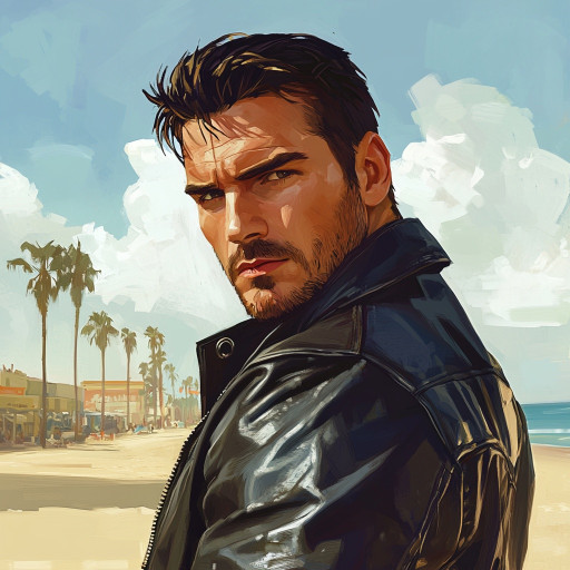 Comparison of different GTA styles from Vice City to GTA V in one portrait