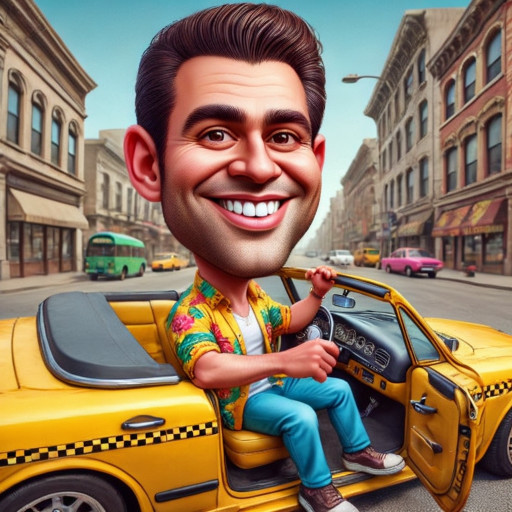 portrait of a smiling taxi driver in professional uniform
