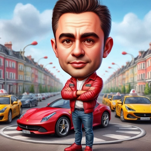 collection of taxi driver caricatures in different art styles