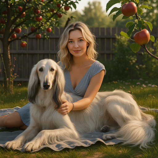 Beautiful woman with a cat, created with AI