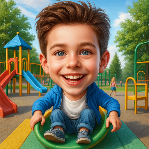 Vivid AI caricature of a child in a superhero style for International Children's Day