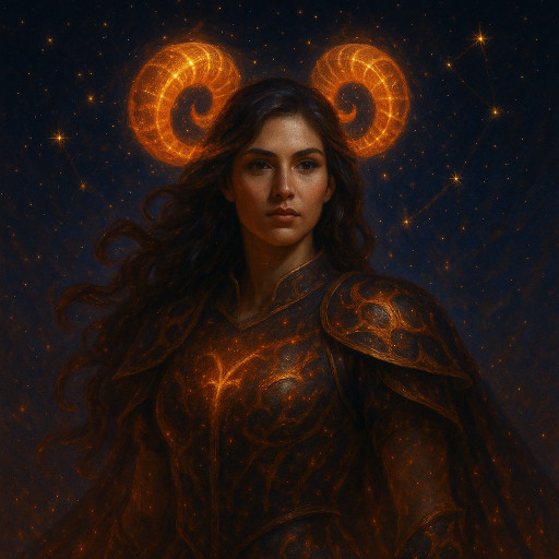 cosmic portrait with elements of astrology and the zodiac