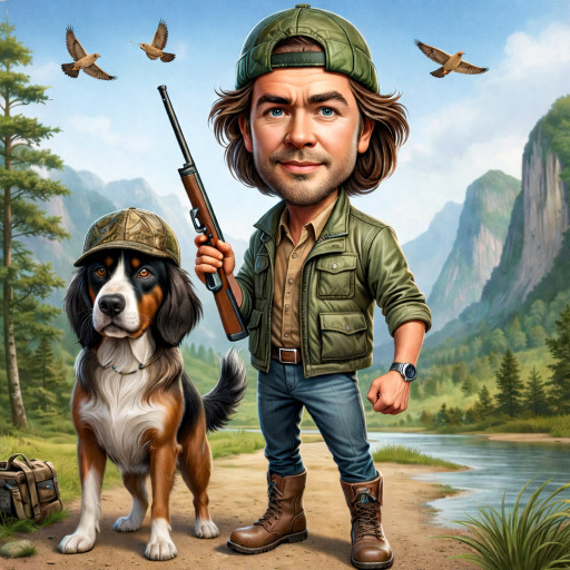 Caricature of Hunters and Fishermen