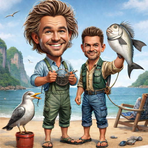 Caricature of Hunters and Fishermen