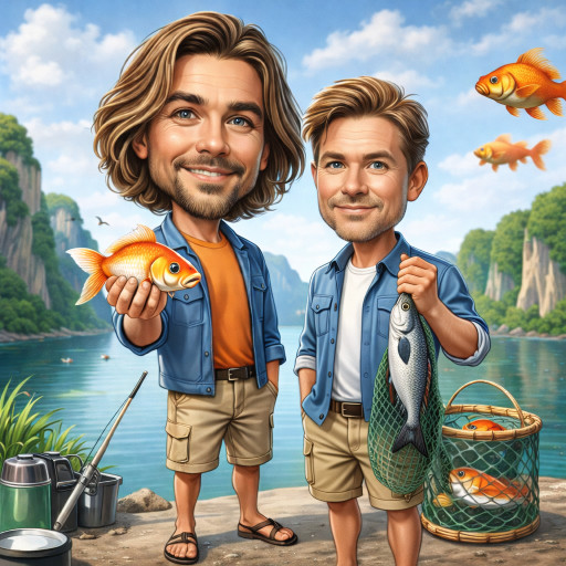 Caricature of Hunters and Fishermen