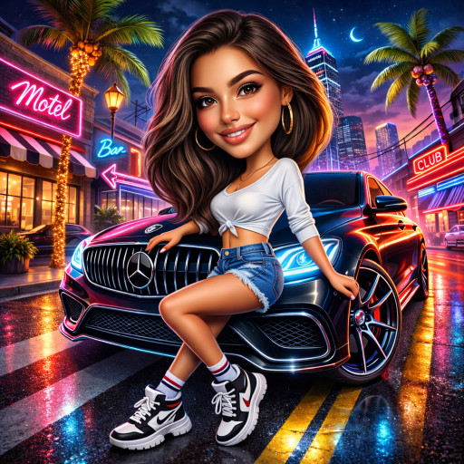 Creative caricature for a woman on April 1