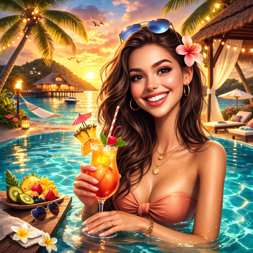 Creative caricature for a woman on April 1