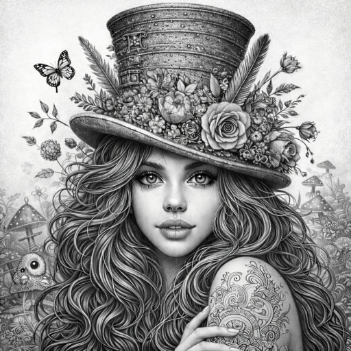 Detailed rendering of a woman's pencil portrait with special attention to the eyes, hair, and soft facial lines