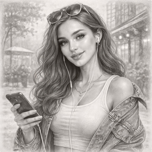 Examples of styling and using women's pencil portraits in interiors and as gifts