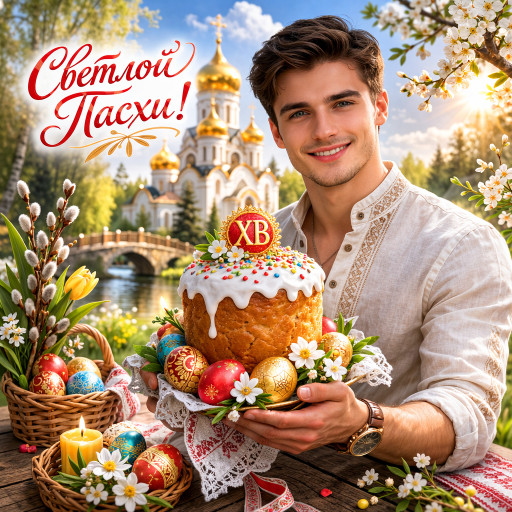 Easter AI portrait with festive elements and vibrant colors