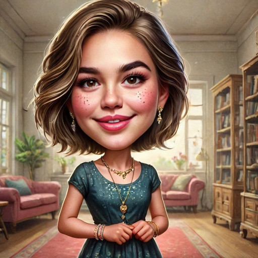 Artistic AI-generated portrait of a daughter in a festive style