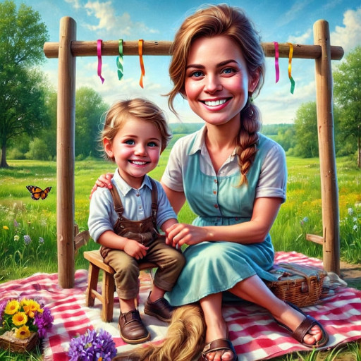 Artistic AI-generated portrait of a daughter in a festive style