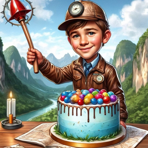 A vibrant caricature created from a photograph, showing distinctive facial features with artistic exaggeration