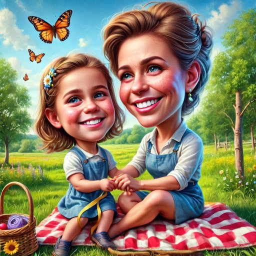 A series of AI portraits of a daughter in different artistic styles
